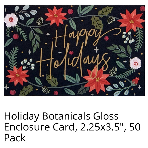Holiday Botanicals Gloss Enclosure Gift Card 3.5x2.25" Pack of 50 - Picture 3 of 6